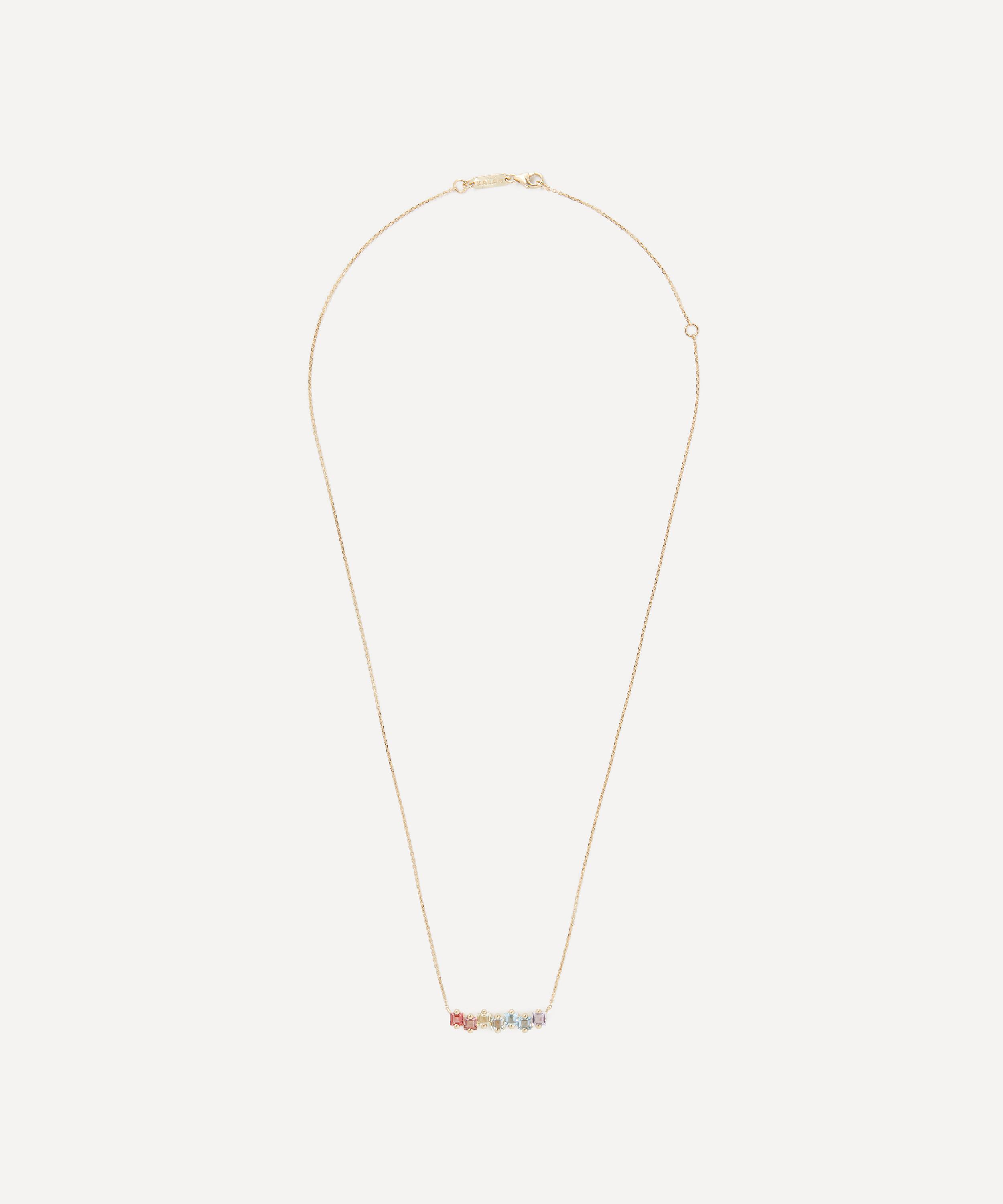 Suzanne Kalan - 14ct Gold Cierra Pastel Bar Pendant Necklace image number 1