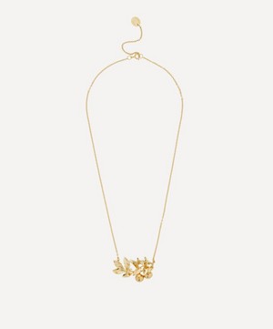 Alex Monroe - 22ct Gold-Plated Orange Blossom Branch with Hanging Oranges Pendant Necklace image number 1