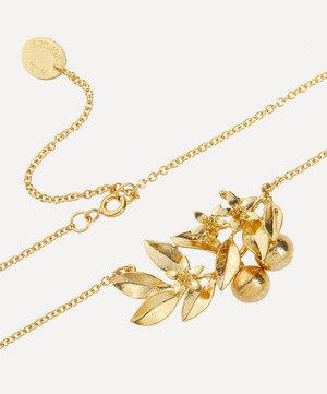 Alex Monroe - 22ct Gold-Plated Orange Blossom Branch with Hanging Oranges Pendant Necklace image number 2