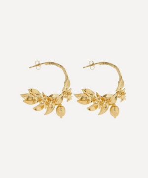 Alex Monroe - 22ct Gold-Plated Lemon Blossom Branch Hoop Earrings image number 1