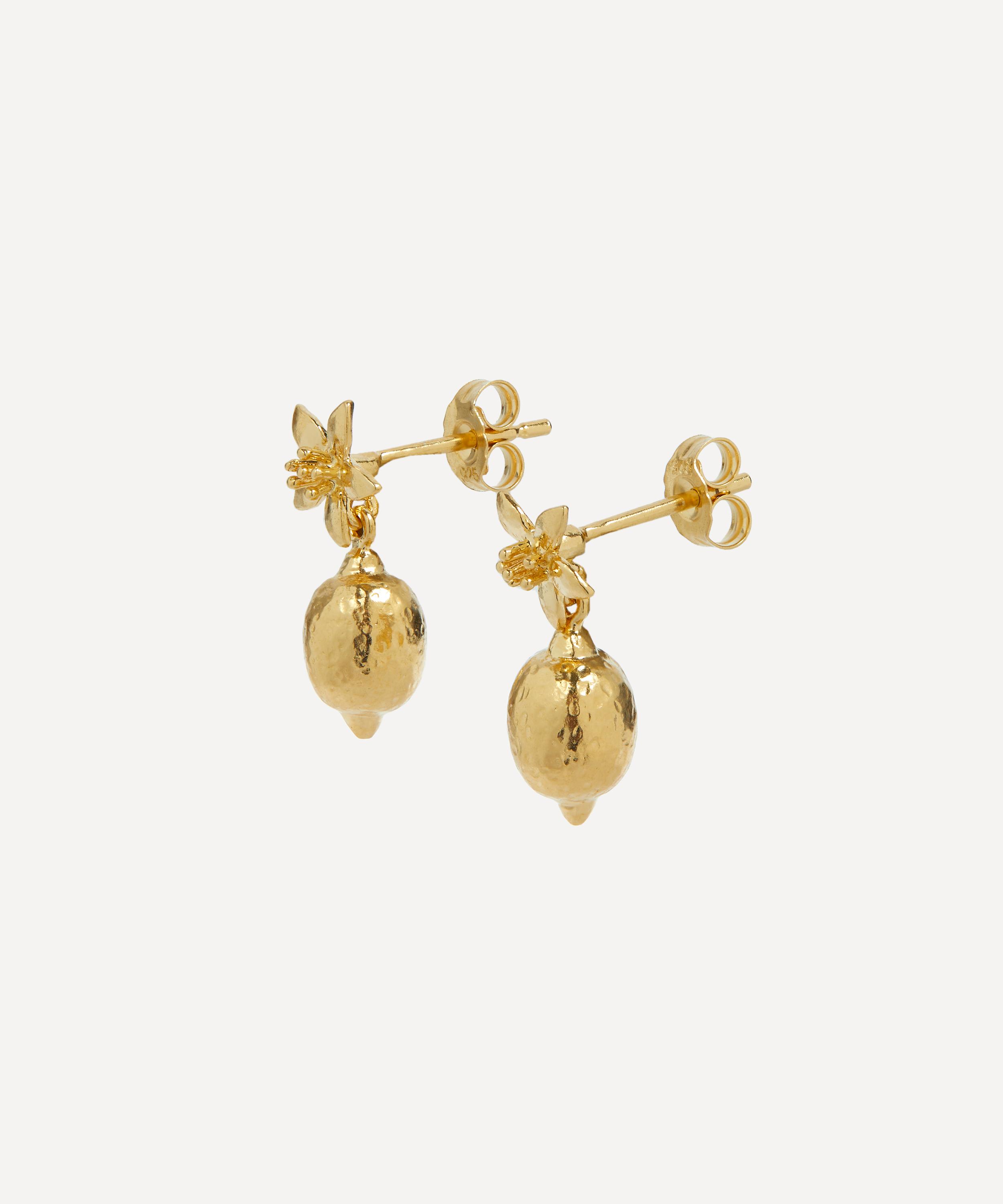 Alex Monroe - 22ct Gold-Plated Lemon Blossom with Lemon Drops Stud Earrings image number 1