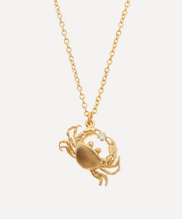 Alex Monroe - Gold-Plated Cheeky Crab Pendant Necklace image number null