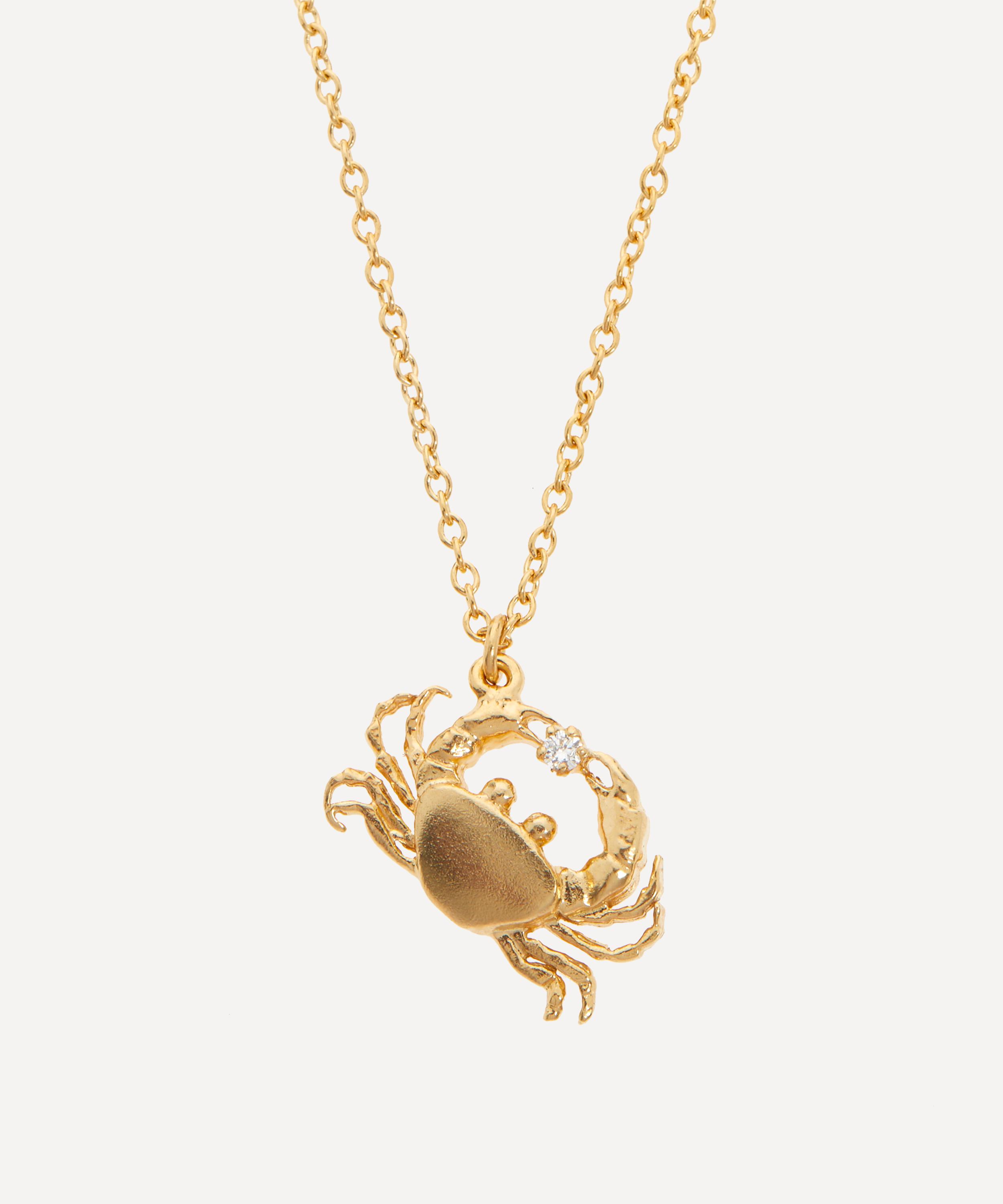 Alex Monroe - Gold-Plated Cheeky Crab Pendant Necklace image number 0