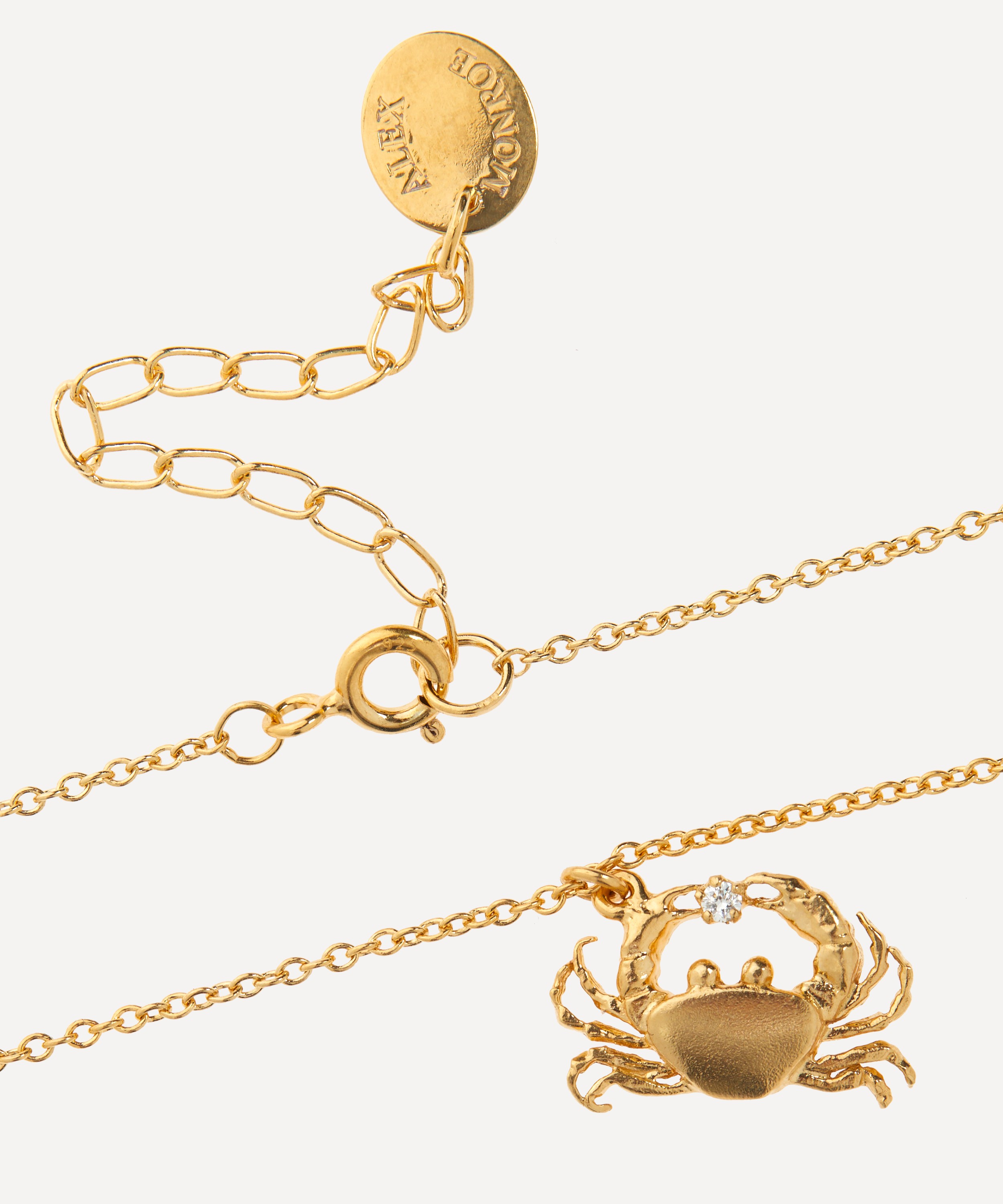 Alex Monroe - Gold-Plated Cheeky Crab Pendant Necklace image number 3