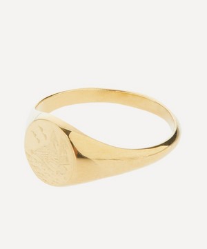 Alex Monroe - Gold-Plated Ship at Sea Signet Ring image number 1