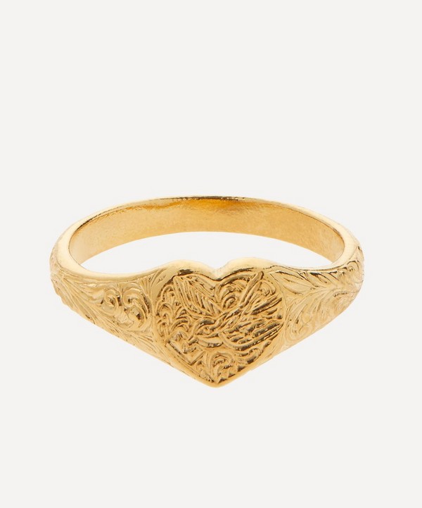 Alex Monroe - Gold-Plated Victoriana Heart Signet Ring image number null