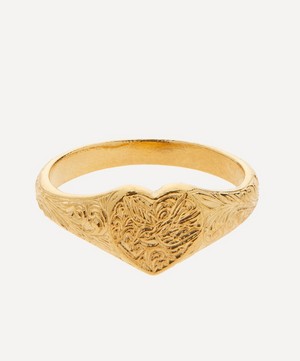 Alex Monroe - Gold-Plated Victoriana Heart Signet Ring image number 0