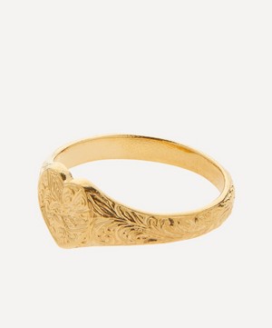Alex Monroe - Gold-Plated Victoriana Heart Signet Ring image number 1