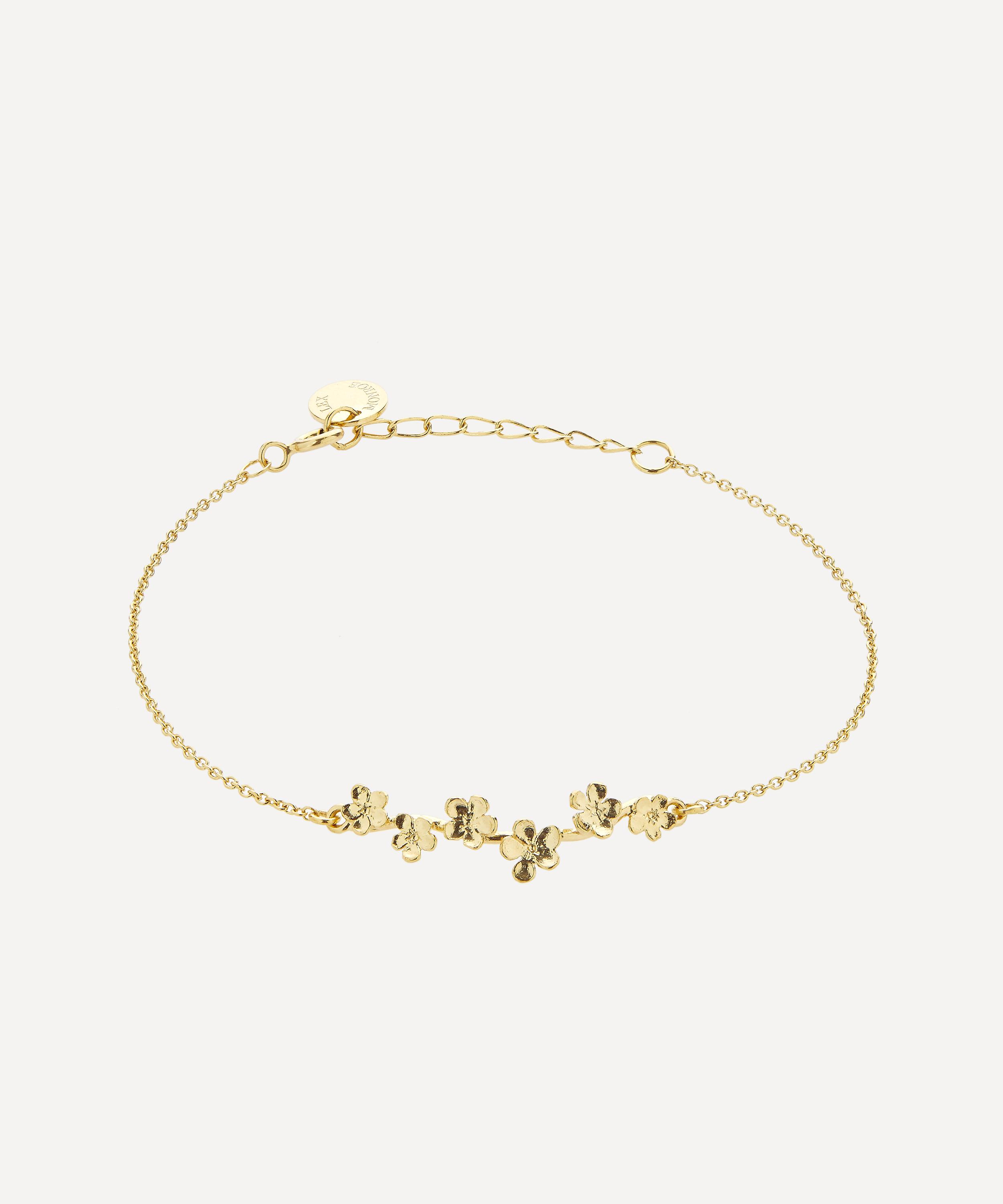 Alex Monroe - 22ct Gold-Plated Forget Me Not Bracelet image number 0