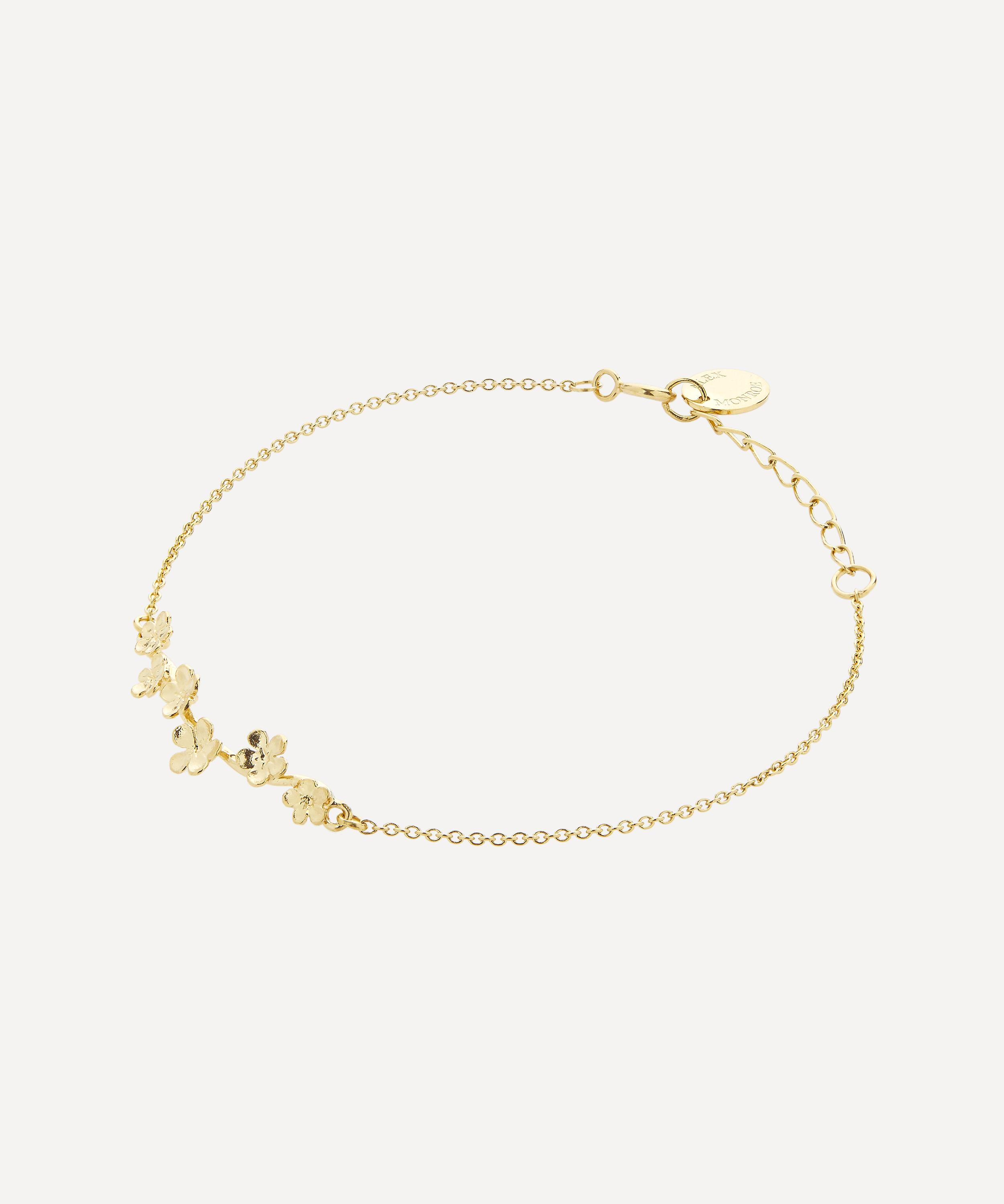 Alex Monroe - 22ct Gold-Plated Forget Me Not Bracelet image number 1