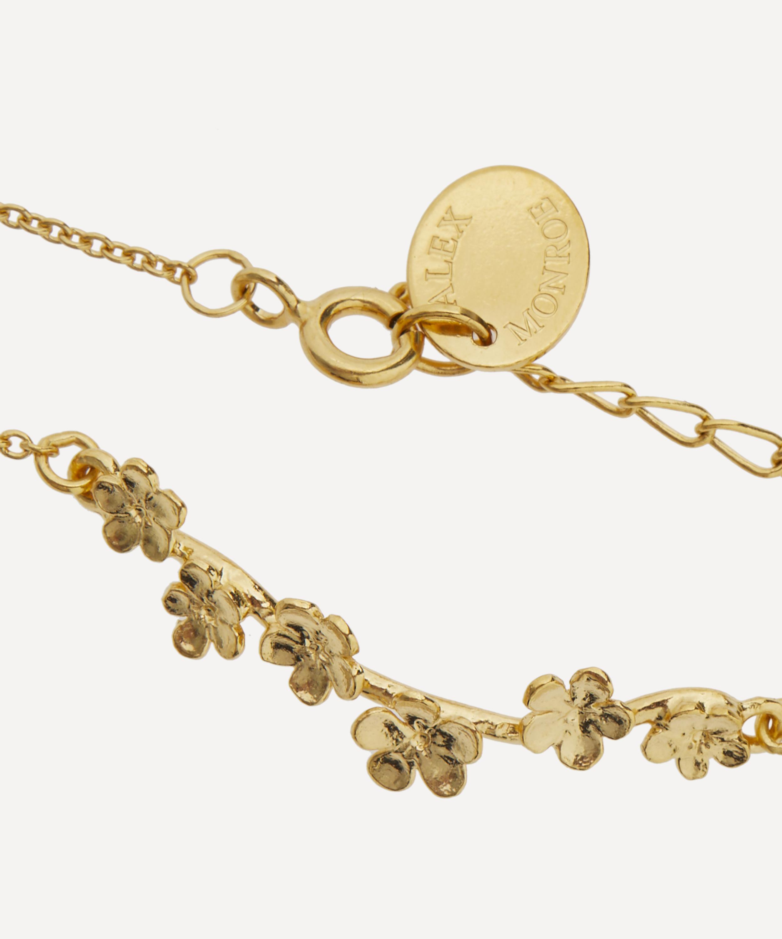 Alex Monroe - 22ct Gold-Plated Forget Me Not Bracelet image number 2