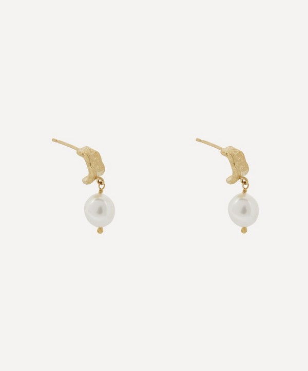 Alex Monroe - Gold-Plated Bark Huggie Hoop Earrings
