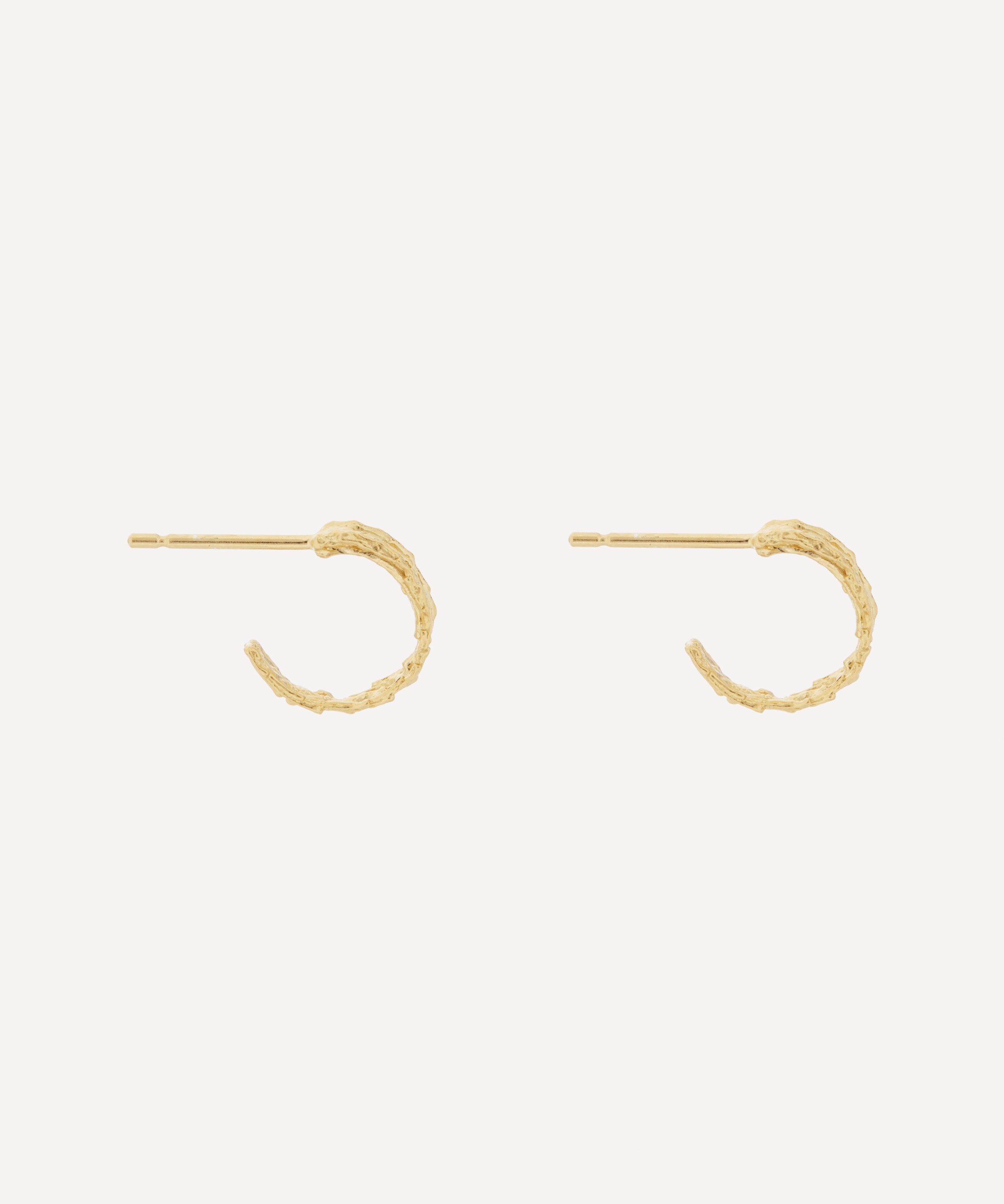 Alex Monroe - Gold-Plated Nest Structure Mini Hoop Earrings image number 1