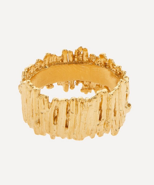 Alex Monroe - Gold-Plated Tree Bark Ring image number null