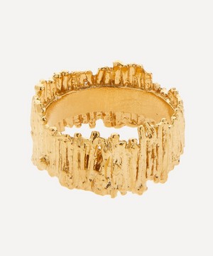 Alex Monroe - Gold-Plated Tree Bark Ring image number 1