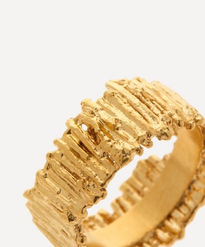 Alex Monroe - Gold-Plated Tree Bark Ring image number 2
