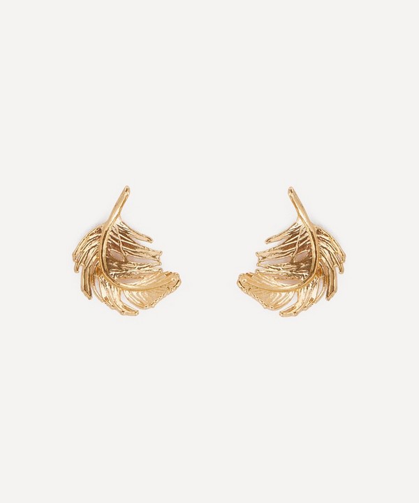 Alex Monroe - Gold-Plated Feather Stud Earrings