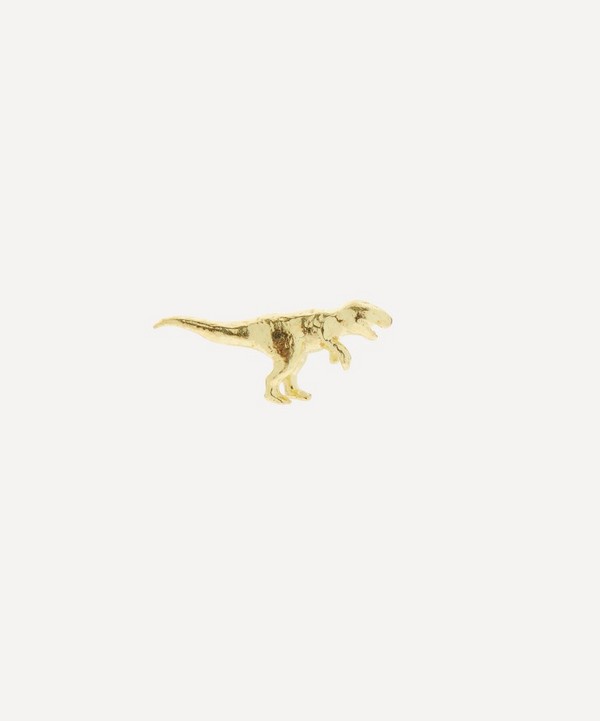 Alex Monroe - 18ct Gold Teeny Tiny T-Rex Single Stud Earring image number null