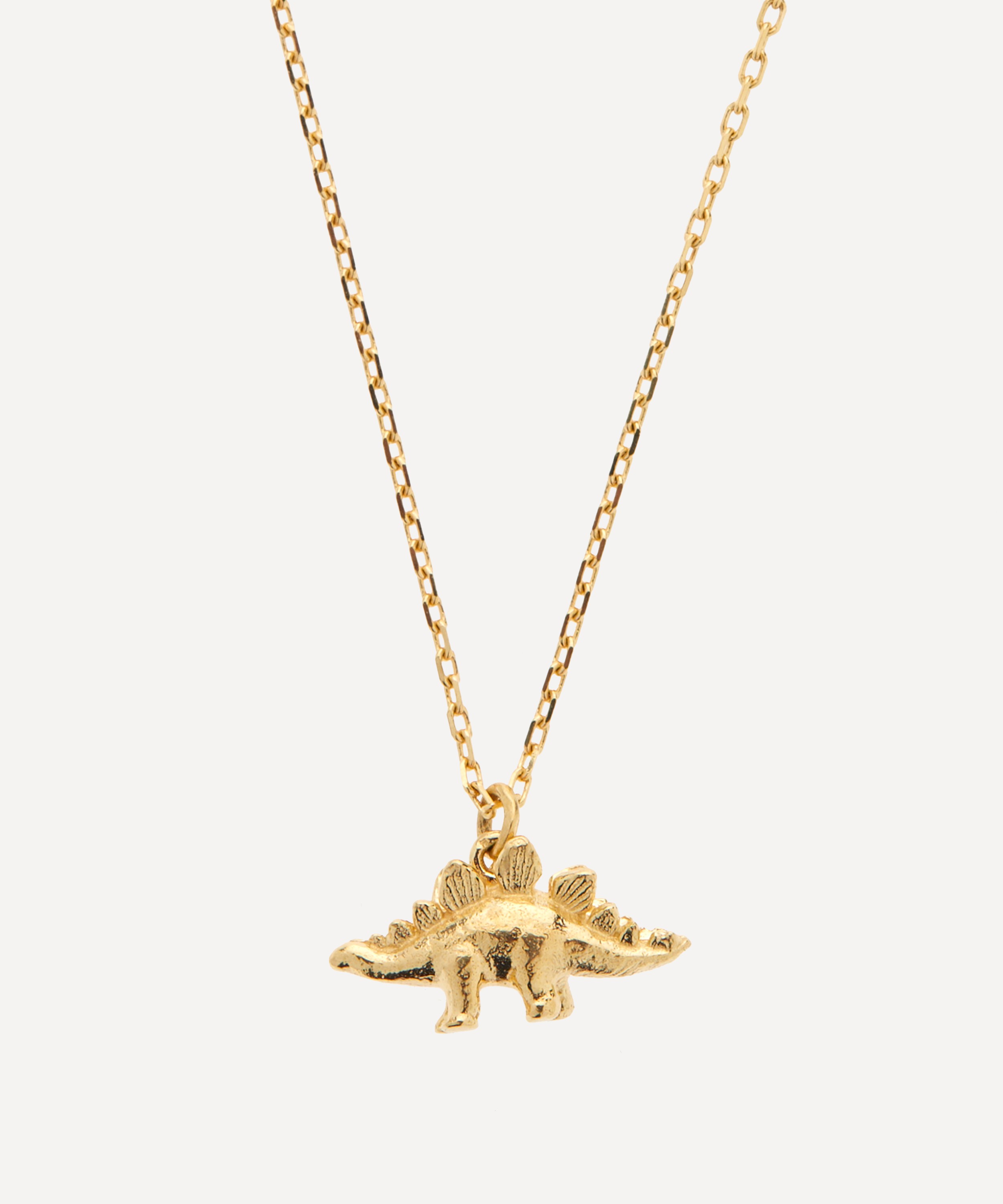 Alex Monroe - 18ct Gold Teeny Tiny Stegosaurus Pendant Necklace image number 0