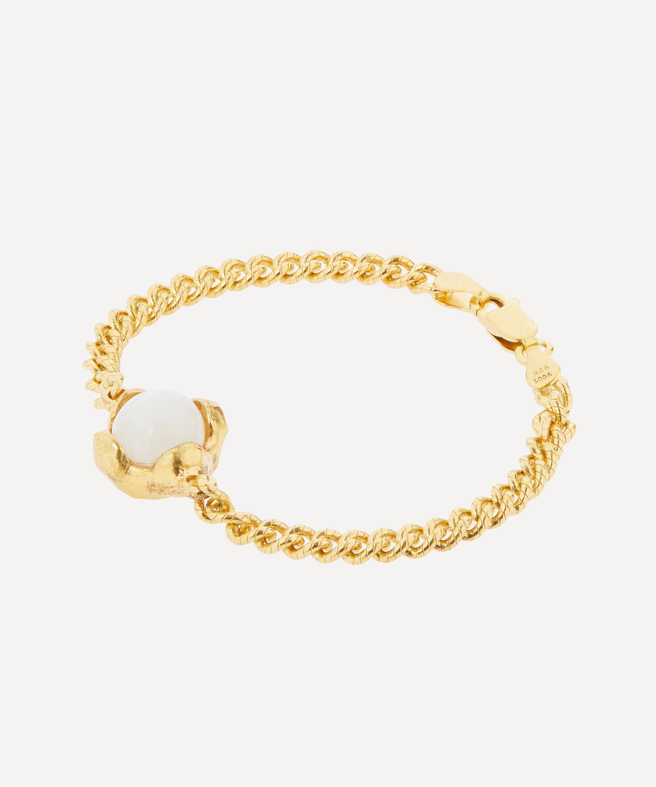 Alighieri - 24ct Gold-Plated The Eye of The Moonstone Bracelet image number 1