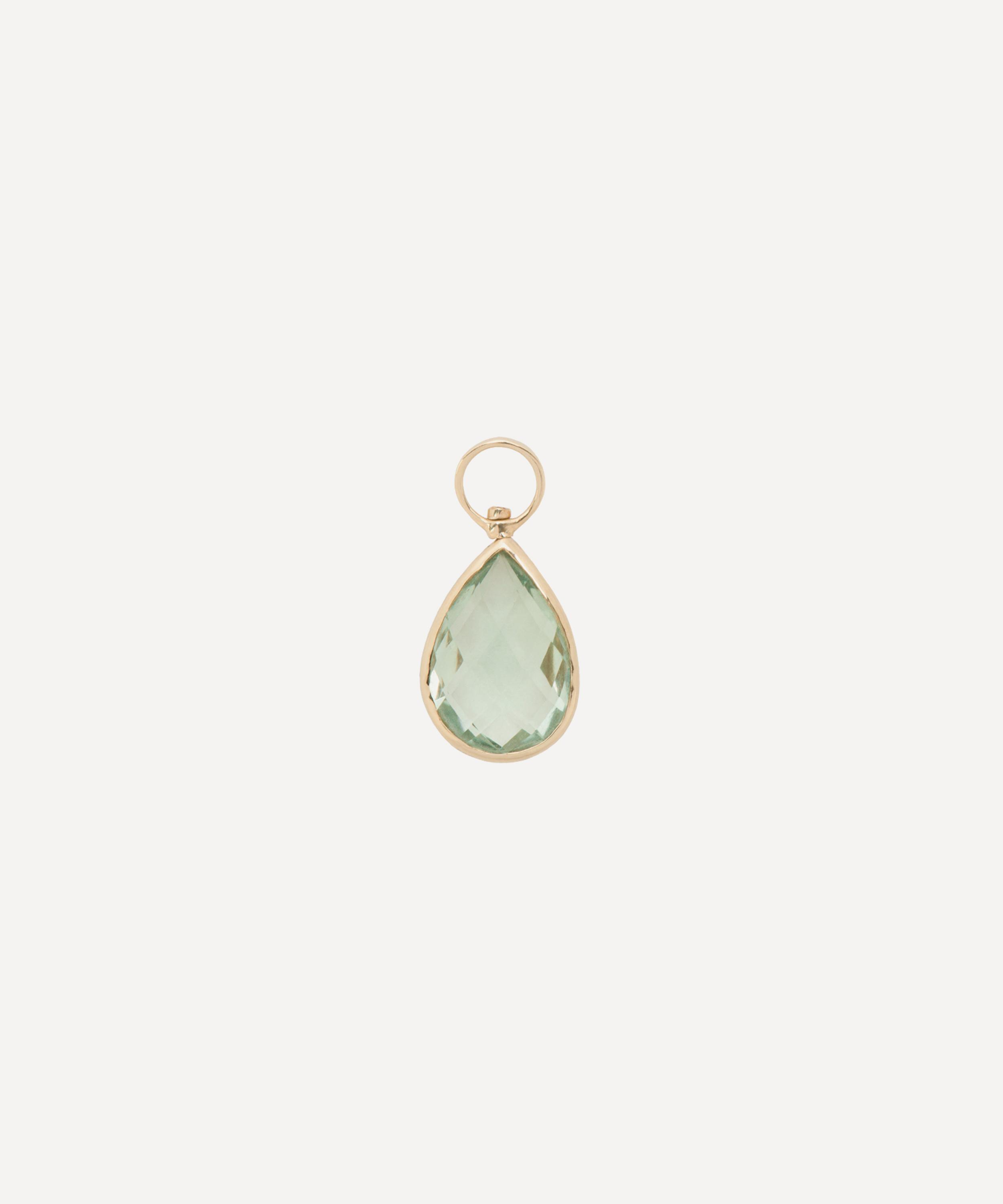 Anna + Nina - 14ct Gold Enchanting Tear Green Amethyst Charm image number 0