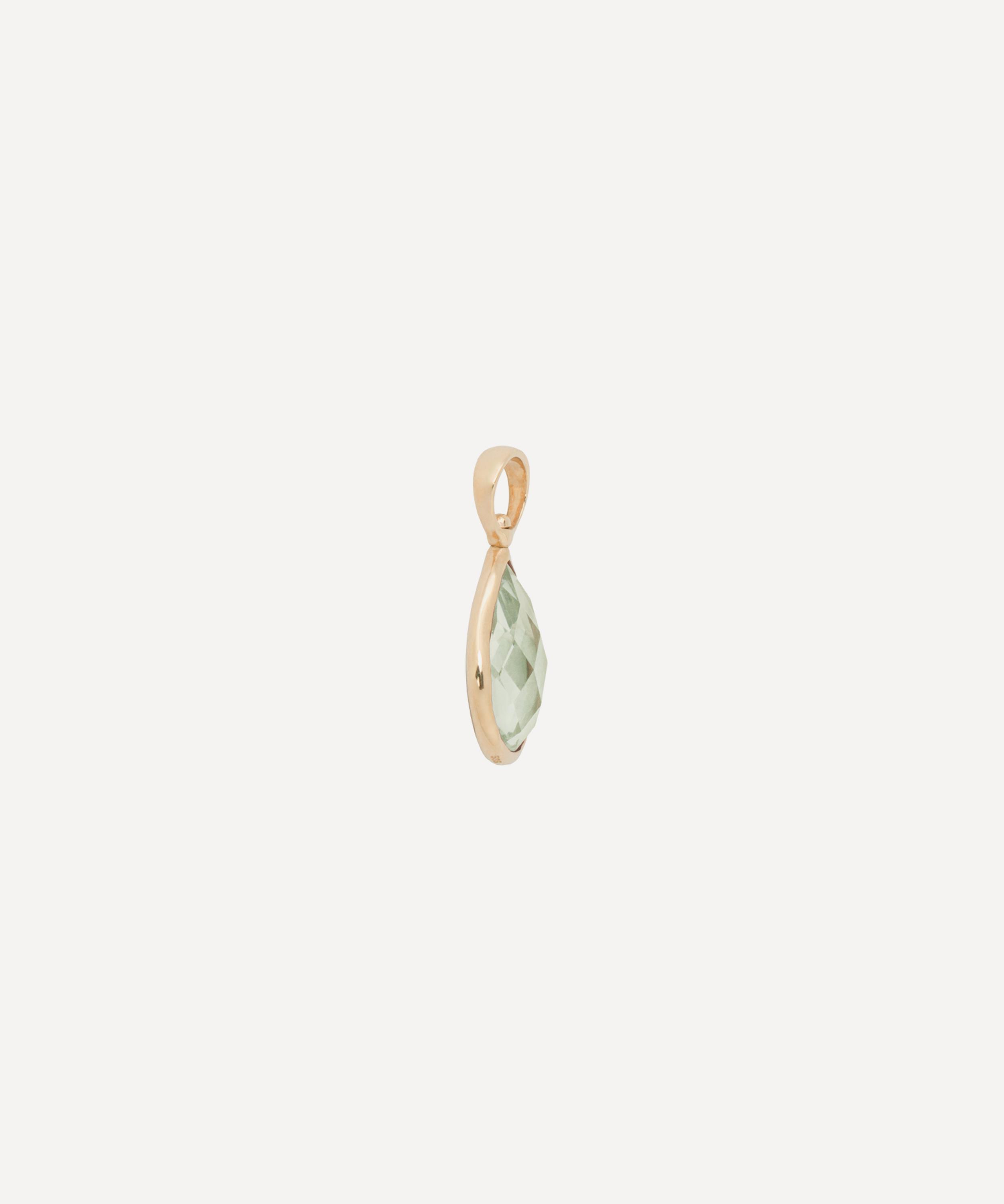 Anna + Nina - 14ct Gold Enchanting Tear Green Amethyst Charm image number 1