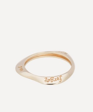 Anna + Nina - 14ct Gold Forget Me Not Pinky Ring image number 0