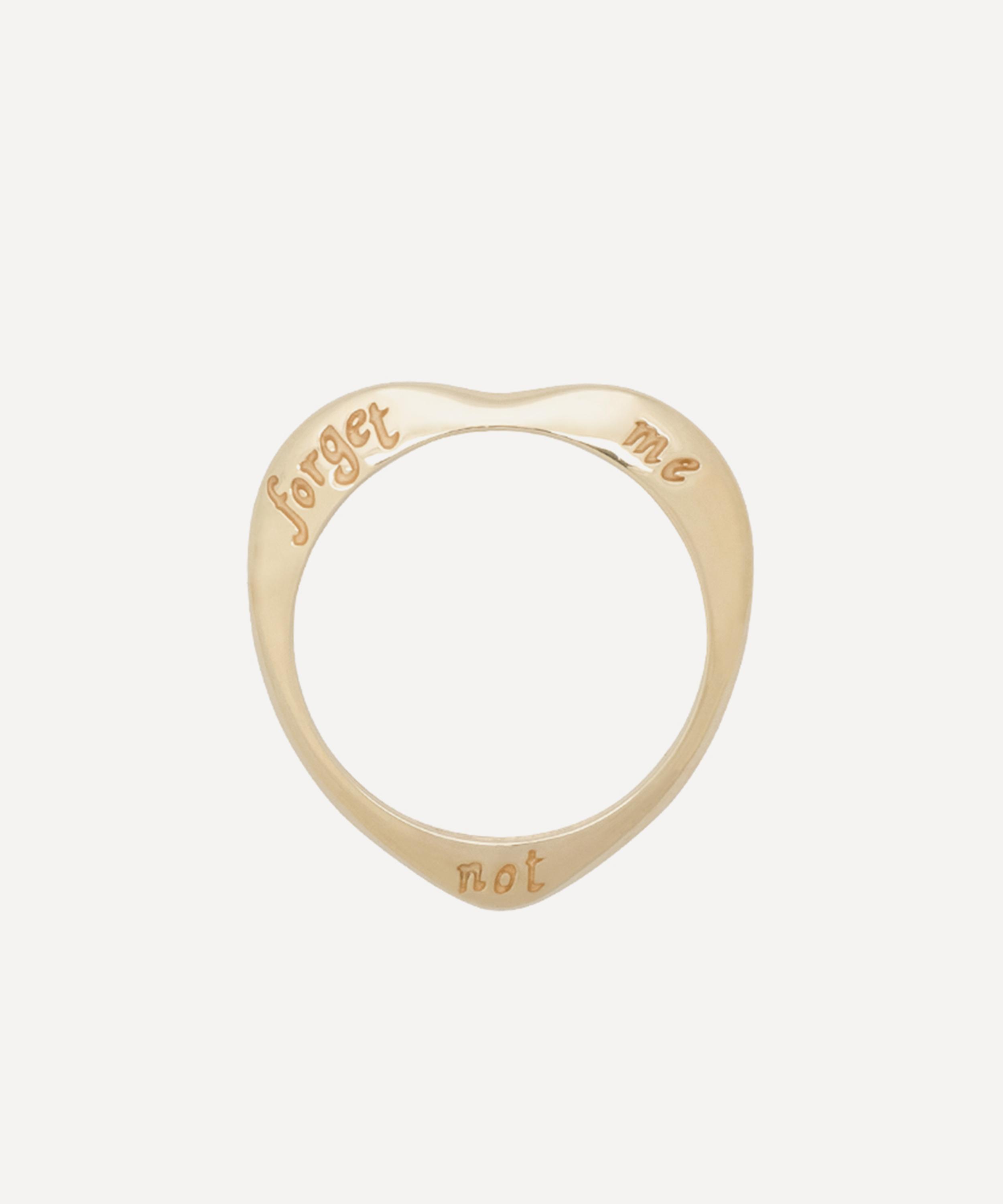 Anna + Nina - 14ct Gold Forget Me Not Pinky Ring image number 1