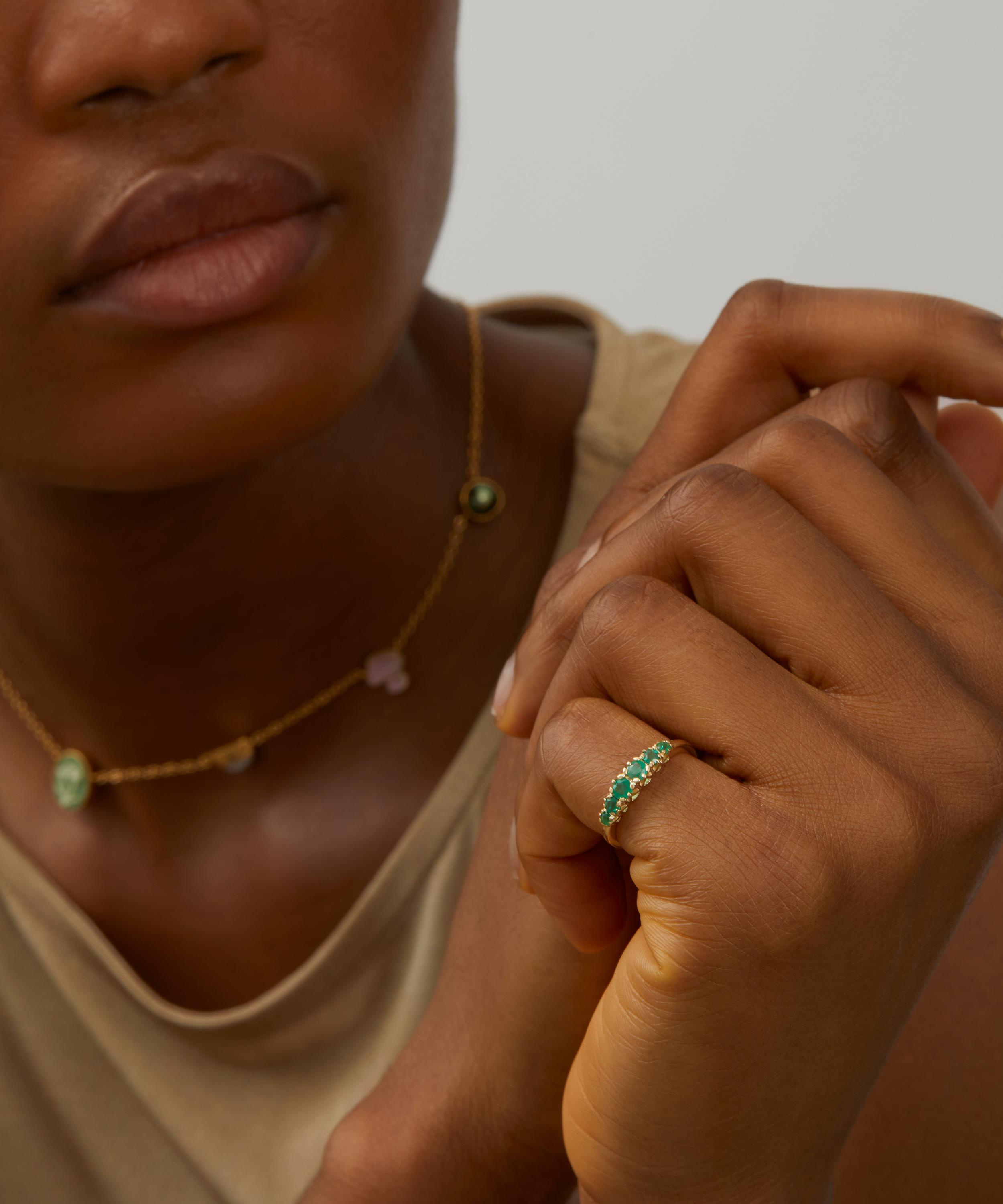 Anna + Nina - 14ct Gold Anna Emerald Ring image number 1