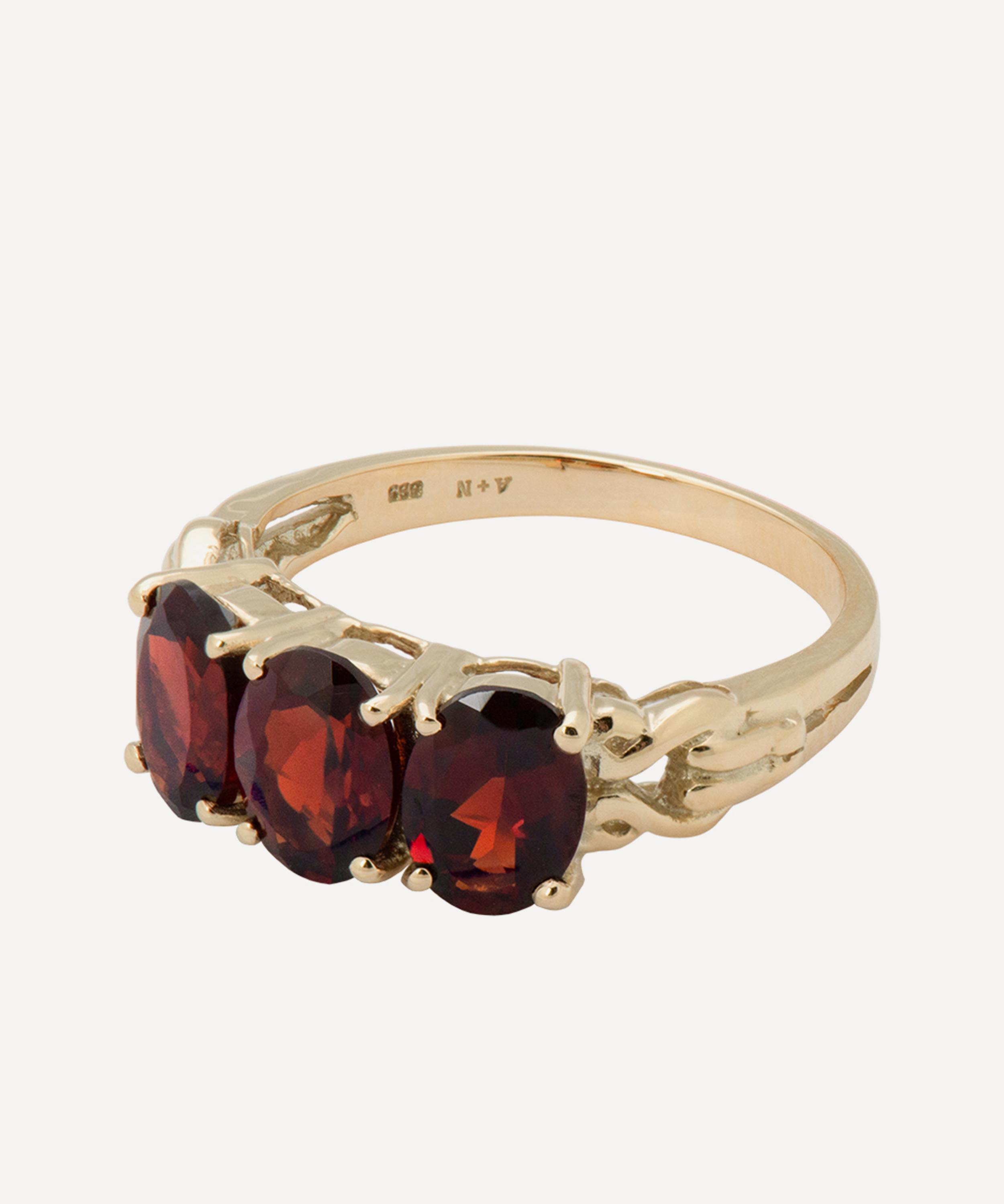 Anna + Nina - 14ct Gold Rose Garnet Ring image number 0