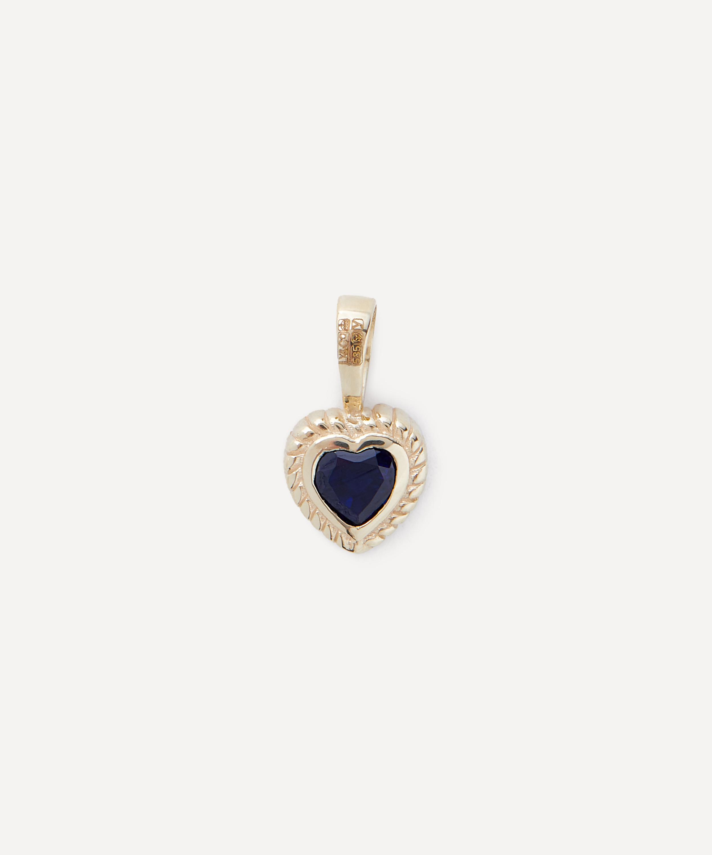 Anna + Nina - 14ct Gold Sapphire Heart Necklace Charm