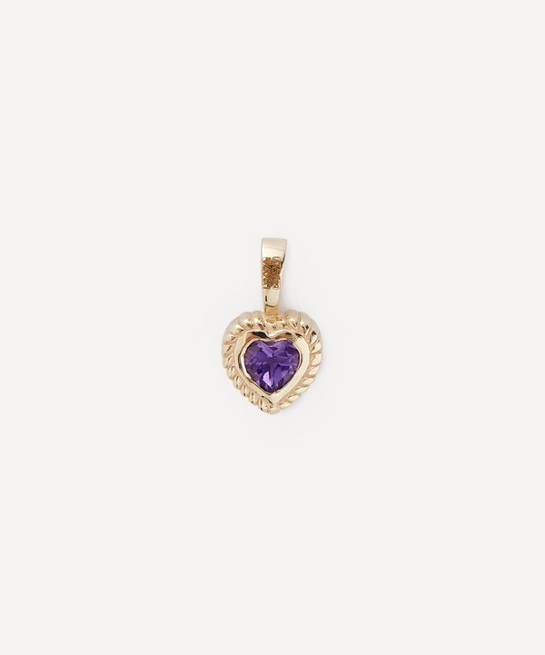 Anna + Nina - 14ct Gold Amethyst Heart Necklace Charm image number null