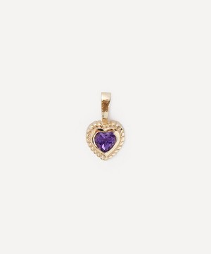 Anna + Nina - 14ct Gold Amethyst Heart Necklace Charm image number 0