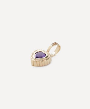 Anna + Nina - 14ct Gold Amethyst Heart Necklace Charm image number 1