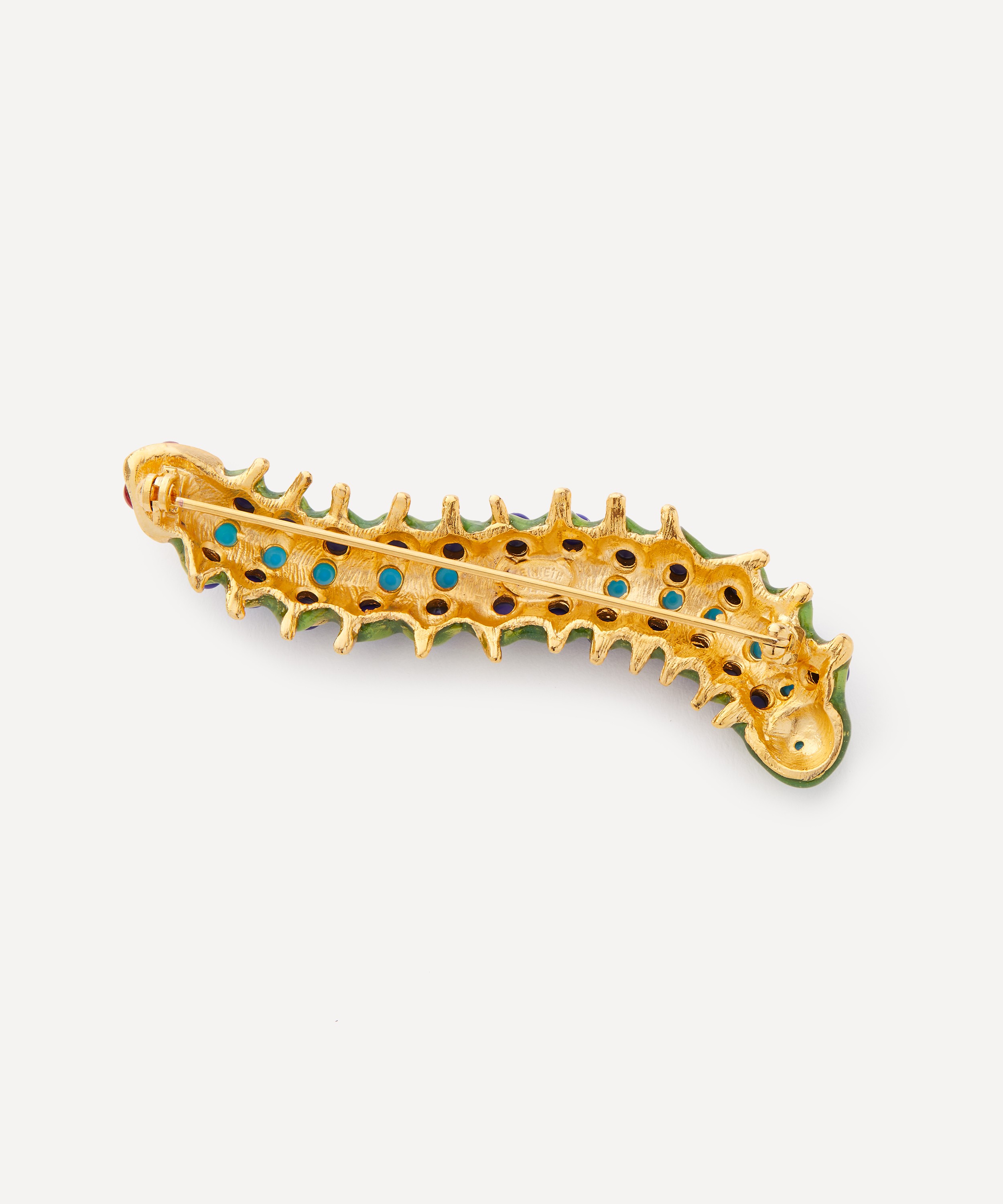 Kenneth Jay Lane Gold-Plated Cabochon Caterpillar Pin Brooch | Liberty