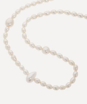 Maria Black - White Rhodium-Plated Silver Martini Pearl Necklace image number 1