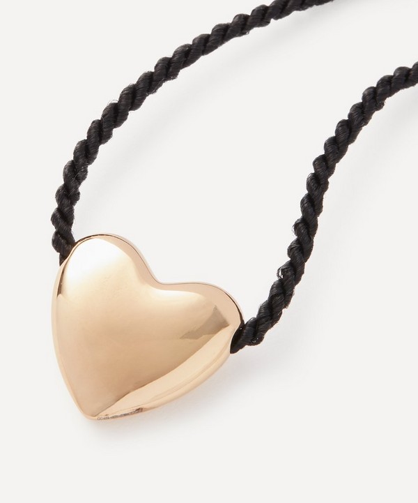 Annika Inez - Small 14ct Gold-Plated Cord Heart Necklace image number null