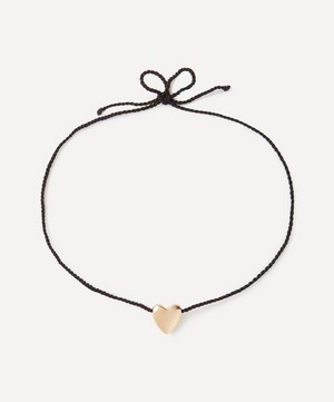 Annika Inez - Small 14ct Gold-Plated Cord Heart Necklace image number 1