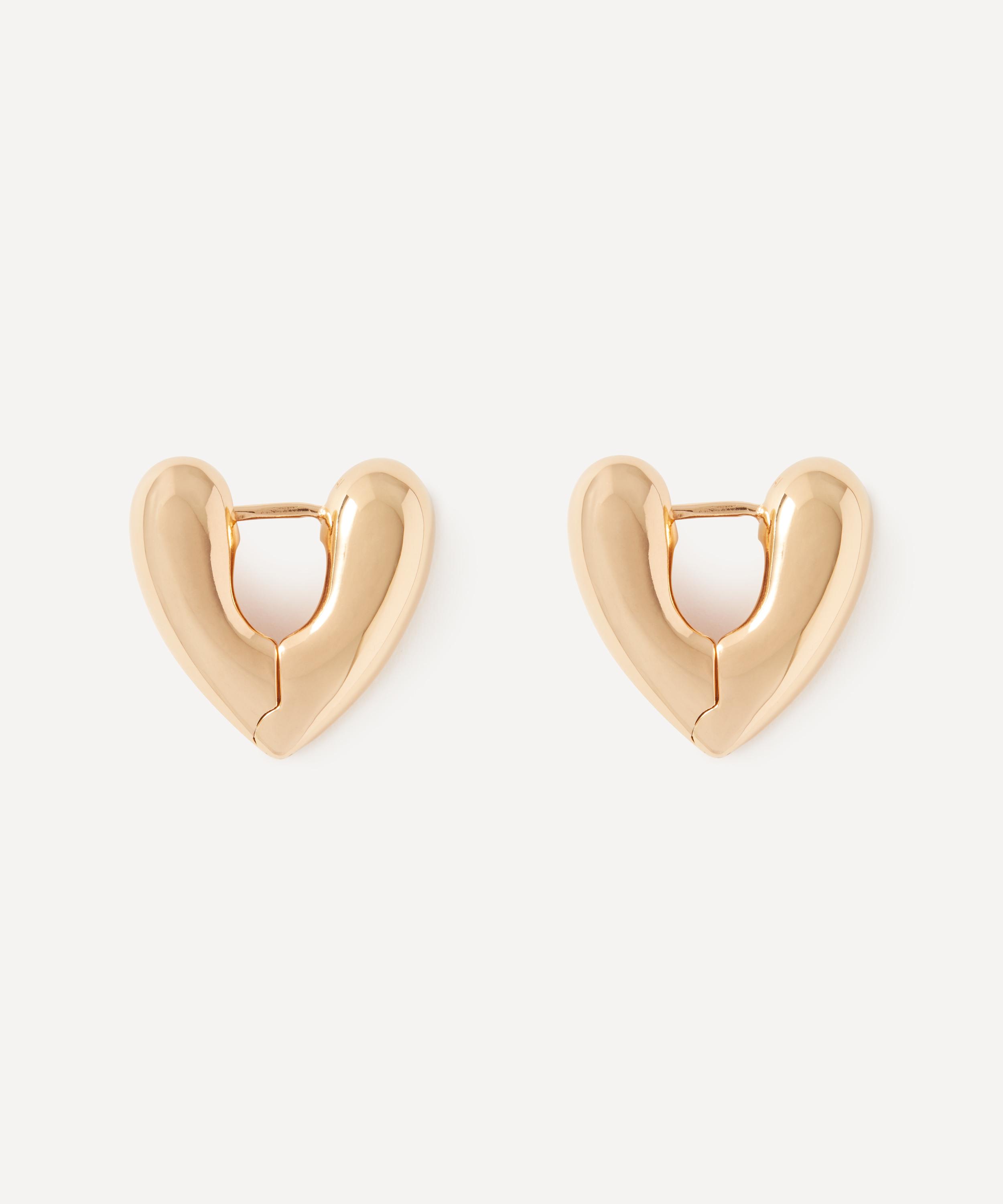 Annika Inez - 14ct Gold-Plated Heart Hoops image number 1