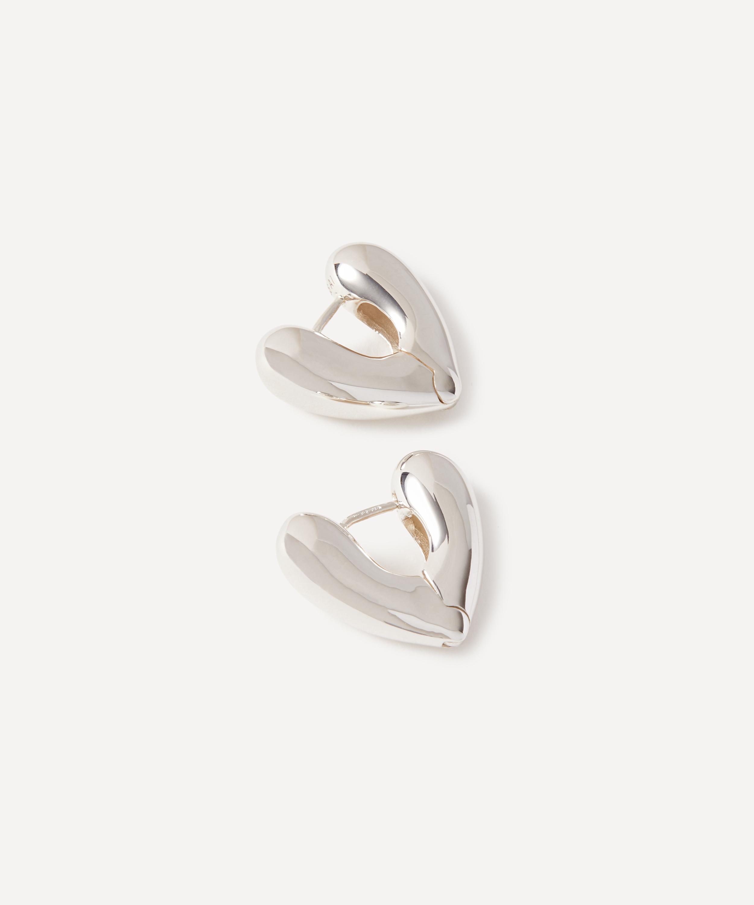 Annika Inez - Small Sterling Silver Heart Hoops image number 0