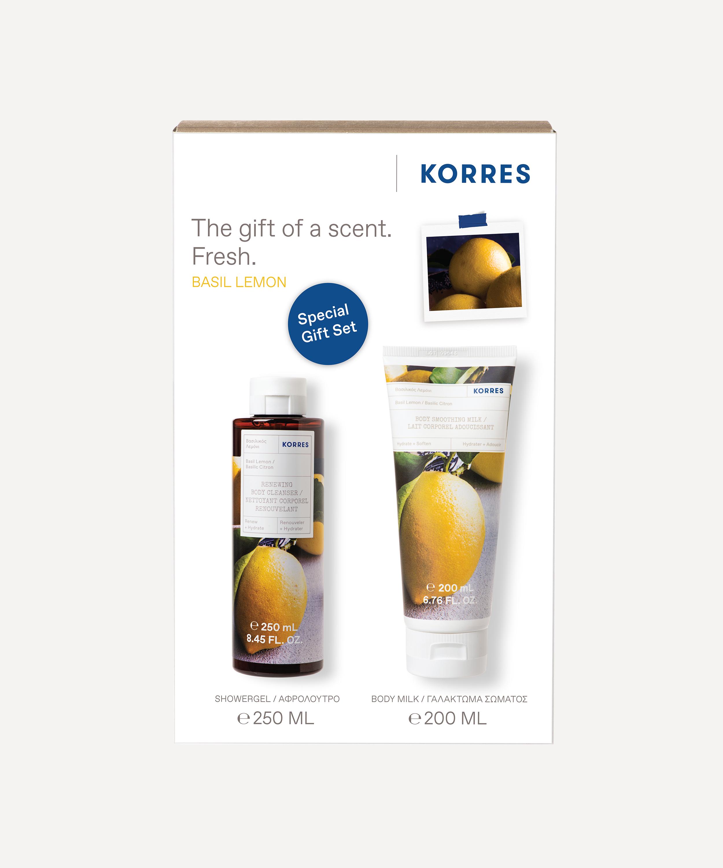 Korres - Basil Lemon Shower Gel and Body Milk Set image number 0