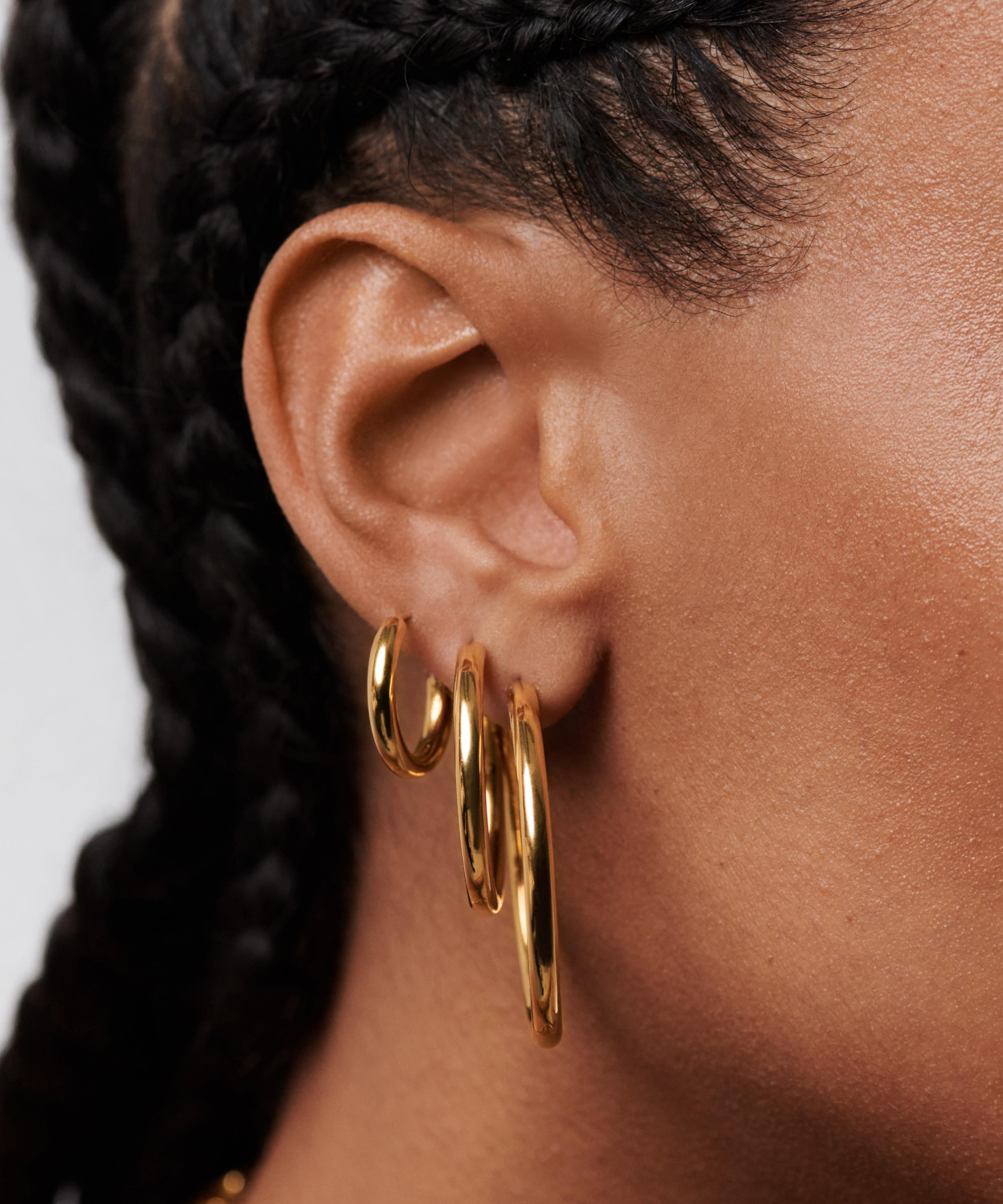 Missoma - 18ct Gold-Plated Classic Tunnel Medium Hoop Earrings image number 1