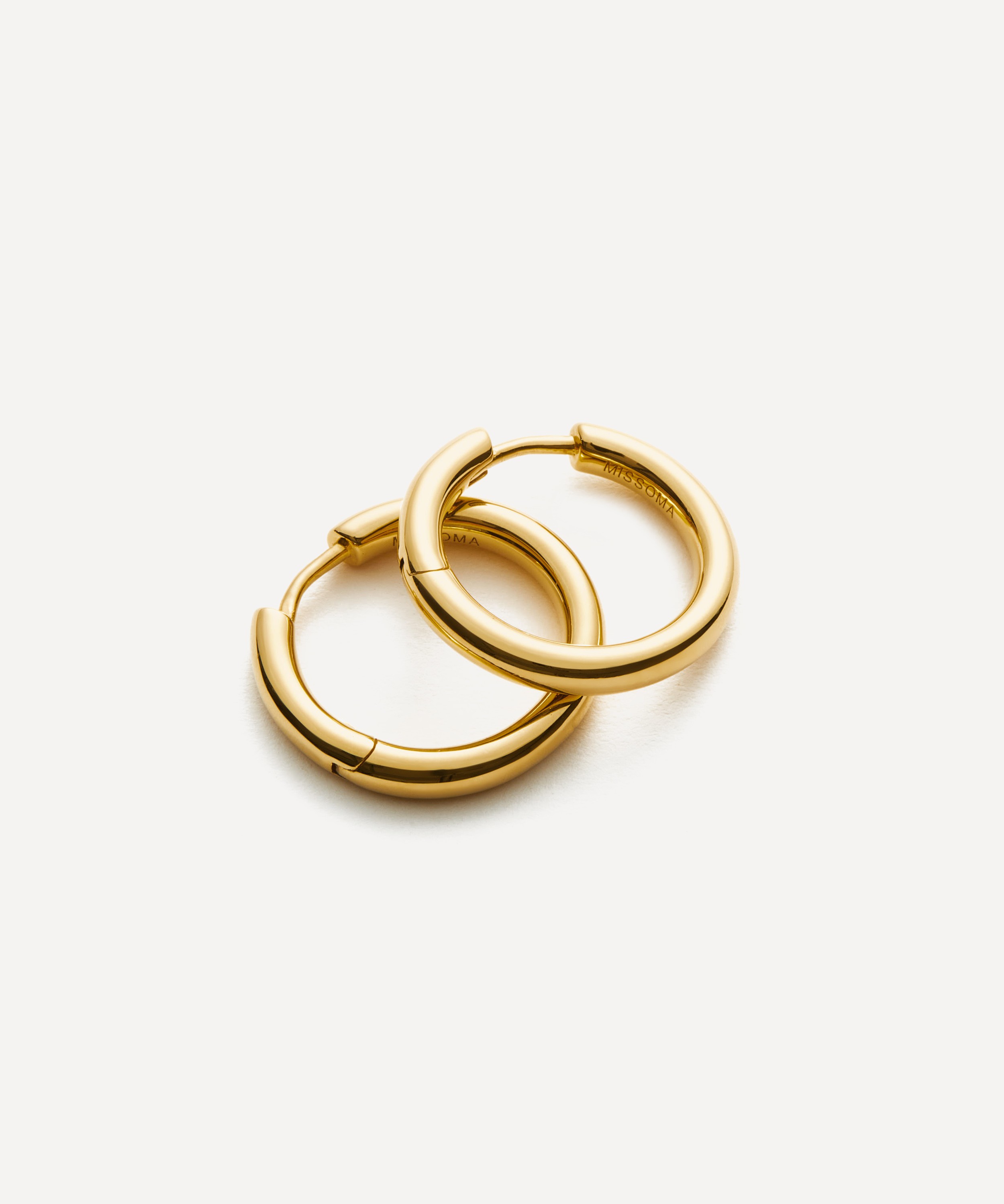 Missoma - 18ct Gold-Plated Classic Tunnel Medium Hoop Earrings image number 2