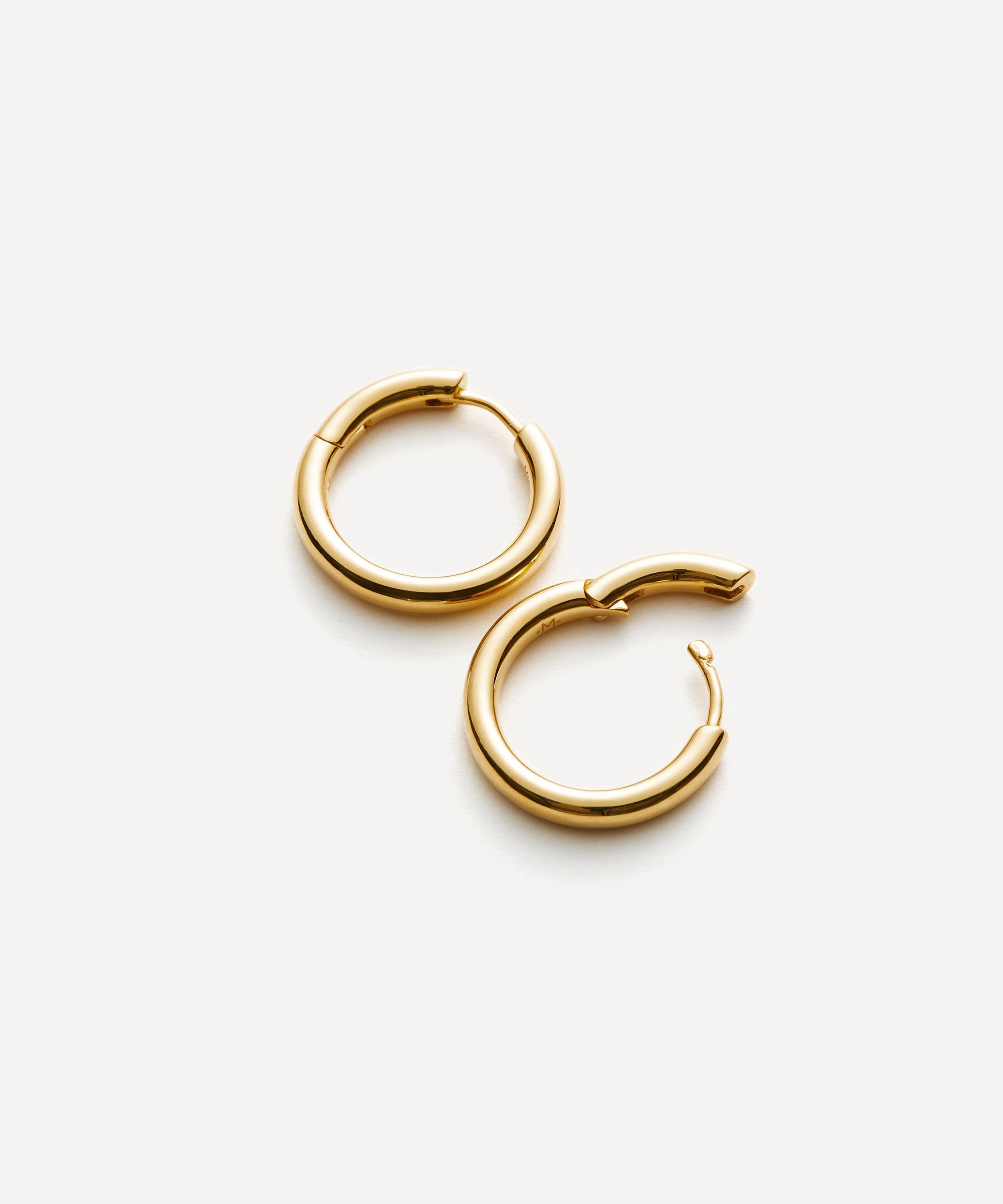 Missoma - 18ct Gold-Plated Classic Tunnel Medium Hoop Earrings image number 3