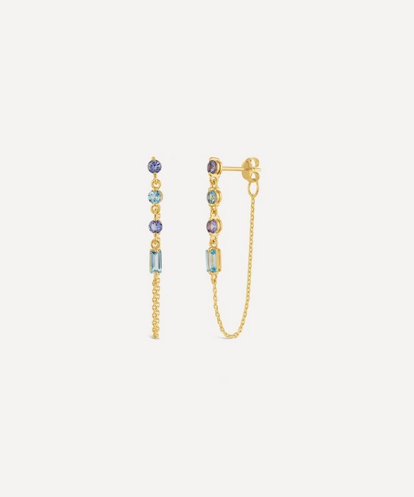 Dinny Hall - 22ct Gold-Plated Vermeil Silver Shuga Gemstone Chain Drop Earrings image number null