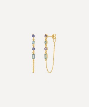 Dinny Hall - 22ct Gold-Plated Vermeil Silver Shuga Gemstone Chain Drop Earrings image number 0