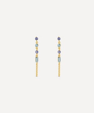 Dinny Hall - 22ct Gold-Plated Vermeil Silver Shuga Gemstone Chain Drop Earrings image number 2