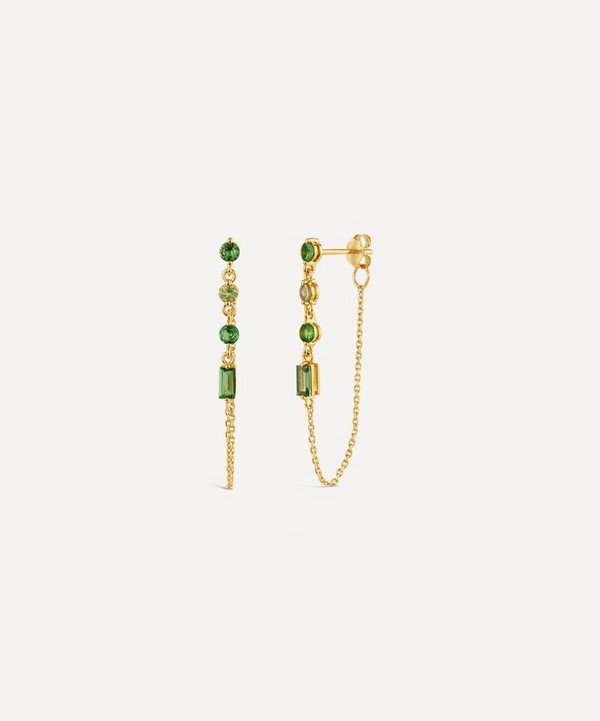 Dinny Hall - 22ct Gold-Plated Vermeil Silver Shuga Gemstone Chain Drop Earrings image number null