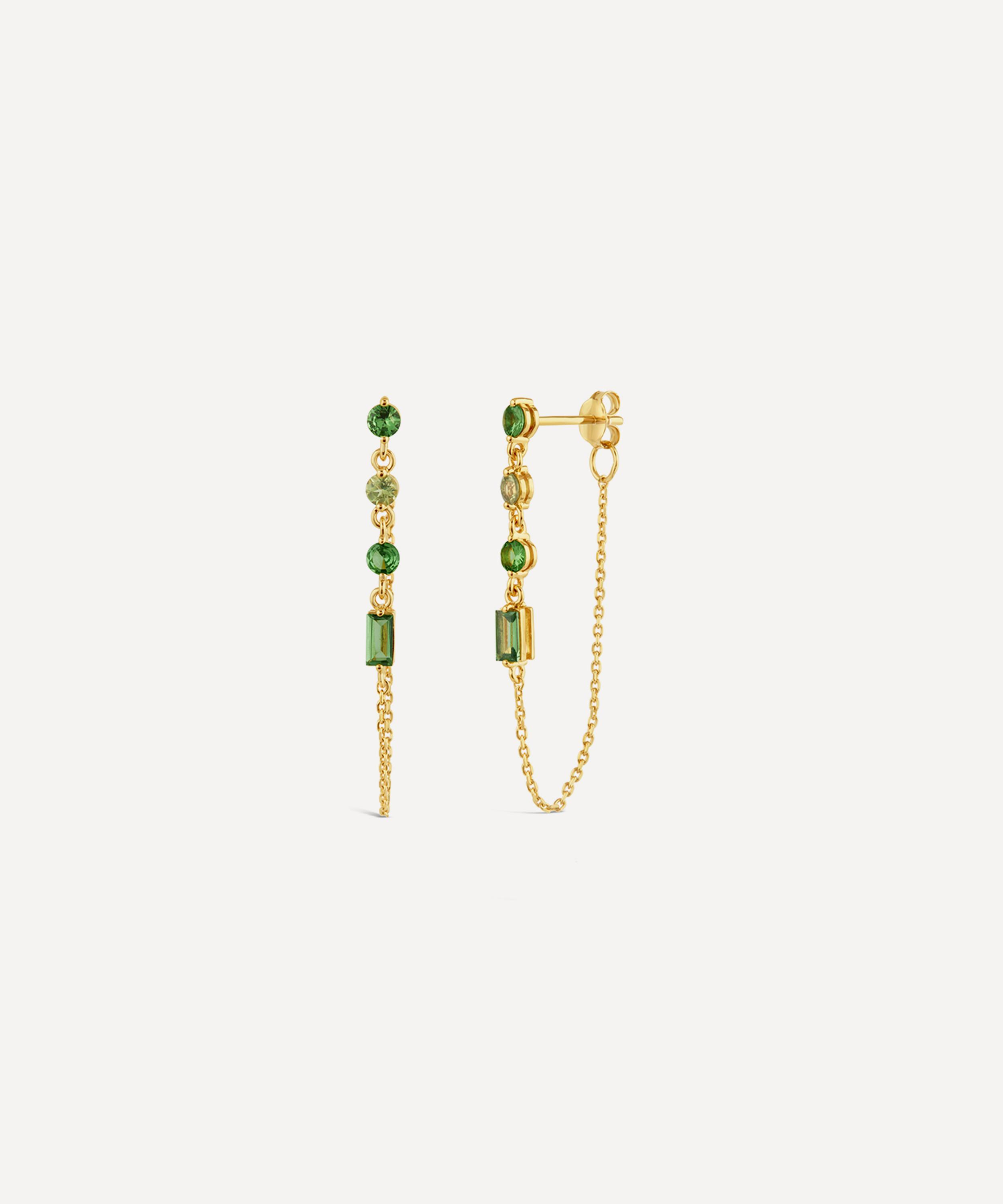 Dinny Hall - 22ct Gold-Plated Vermeil Silver Shuga Gemstone Chain Drop Earrings