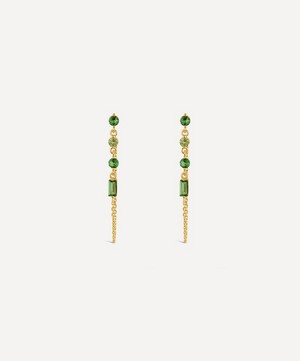Dinny Hall - 22ct Gold-Plated Vermeil Silver Shuga Gemstone Chain Drop Earrings image number 2